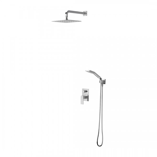 Omnires Baretti kompletny zestaw prysznicowy podtynkowy deszczownica 25 cm chrom SYSBA10XCR