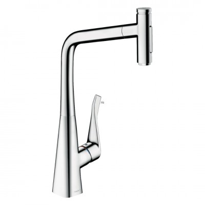 Hansgrohe Metris Select M71 bateria kuchenna stojąca z wyciąganą wylewką chrom 73816000