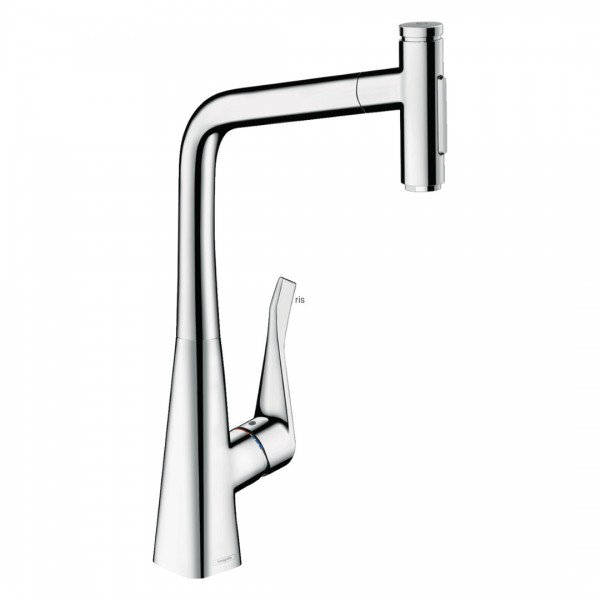 Hansgrohe Metris Select M71 bateria kuchenna stojąca z wyciąganą wylewką chrom 73816000