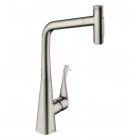 Hansgrohe Metris Select M71 bateria kuchenna stojąca z wyciąganą wylewką stal 73816800