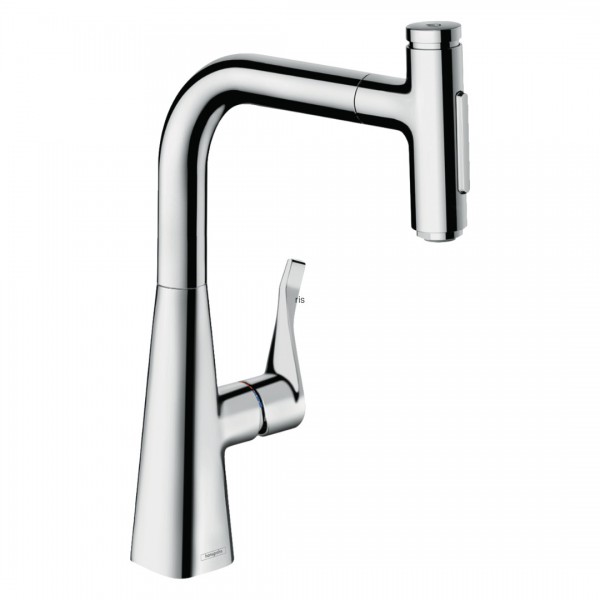 Hansgrohe Metris Select M71 bateria kuchenna stojąca z wyciąganą wylewką chrom 73817000