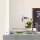 Hansgrohe Metris Select M71 bateria kuchenna stojąca z wyciąganą wylewką chrom 73818000