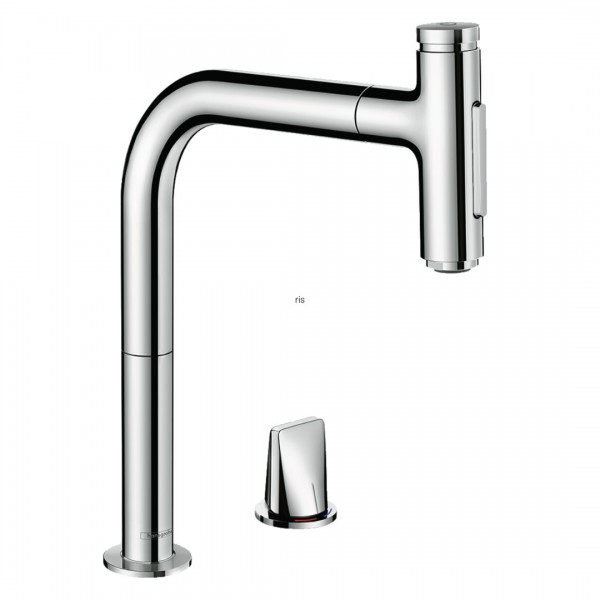 Hansgrohe Metris Select M71 bateria kuchenna stojąca z wyciąganą wylewką chrom 73818000