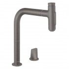 Hansgrohe Metris Select M71 bateria kuchenna stojąca z wyciąganą wylewką czarny chrom szczotkowany 73818340