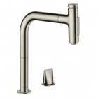 Hansgrohe Metris Select M71 bateria kuchenna stojąca z wyciąganą wylewką stal 73818800