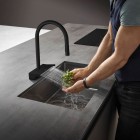 Hansgrohe Aquno Select M81 bateria kuchenna stojąca z wyciąganą wylewką czarny mat 73831670