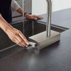 Hansgrohe Aquno Select M81 bateria kuchenna stojąca z wyciąganą wylewką stal 73836800