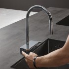 Hansgrohe Aquno Select M81 bateria kuchenna stojąca z wyciąganą wylewką chrom 73831000