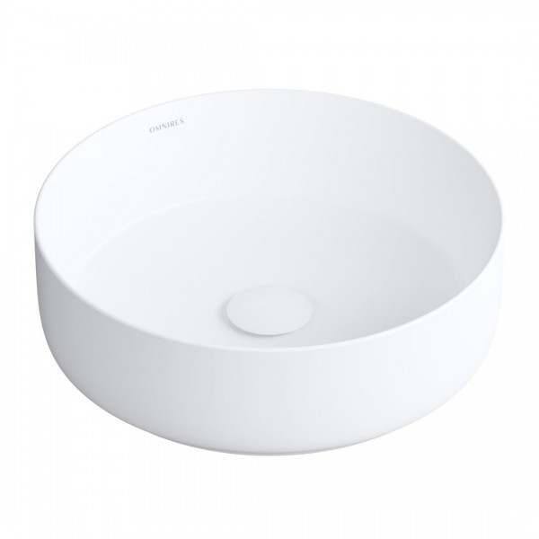 Omnires Tulsa umywalka nablatowa okrągła 36 cm biały mat TULSA355BM