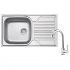 Deante Legato zlewozmywak stalowy 76x43,5 cm z baterią kuchenną chrom ZELA0113