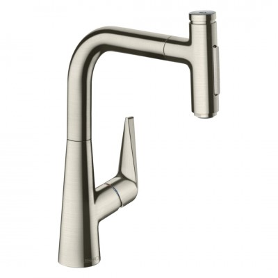 Hansgrohe Talis Select M51 bateria kuchenna stojąca z wyciąganą wylewką stal 73868800