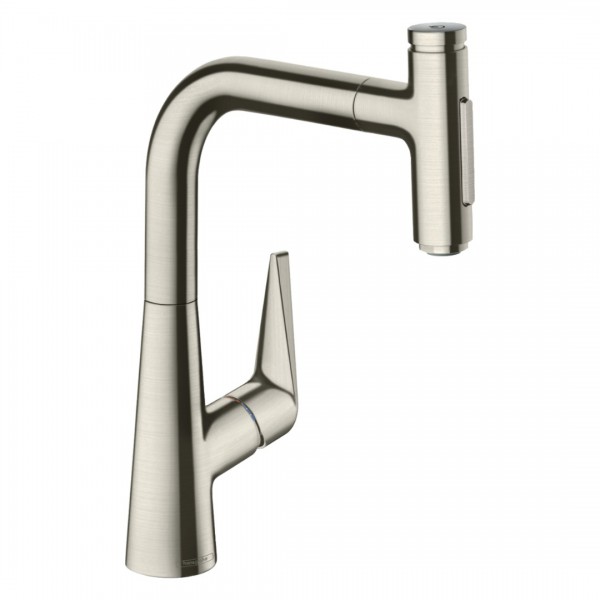 Hansgrohe Talis Select M51 bateria kuchenna stojąca z wyciąganą wylewką stal 73868800
