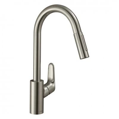 Hansgrohe Focus M41 bateria kuchenna stojąca z wyciąganą wylewką stal 73880800