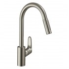 Hansgrohe Focus M41 bateria kuchenna stojąca z wyciąganą wylewką stal 73880800