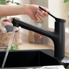 Hansgrohe Zesis M33 bateria kuchenna stojąca z wyciąganą wylewką czarny mat 74800670