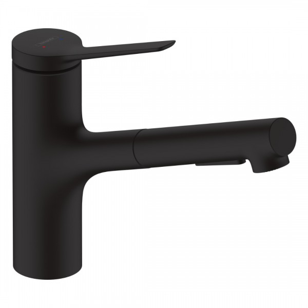 Hansgrohe Zesis M33 bateria kuchenna stojąca z wyciąganą wylewką czarny mat 74800670