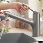 Hansgrohe Zesis M33 bateria kuchenna stojąca z wyciąganą wylewką stal 74800800