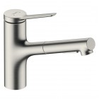 Hansgrohe Zesis M33 bateria kuchenna stojąca z wyciąganą wylewką stal 74800800