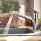 Hansgrohe Zesis M33 bateria kuchenna stojąca z wyciąganą wylewką chrom 74800000