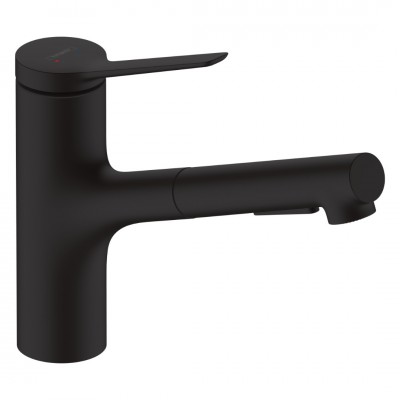 Hansgrohe Zesis M33 bateria kuchenna stojąca z wyciąganą wylewką czarny mat 74800670