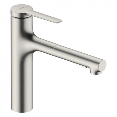 Hansgrohe Zesis M33 bateria kuchenna stojąca z wyciąganą wylewką stal 74801800