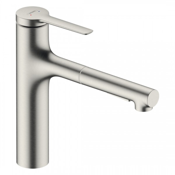 Hansgrohe Zesis M33 bateria kuchenna stojąca z wyciąganą wylewką stal 74801800