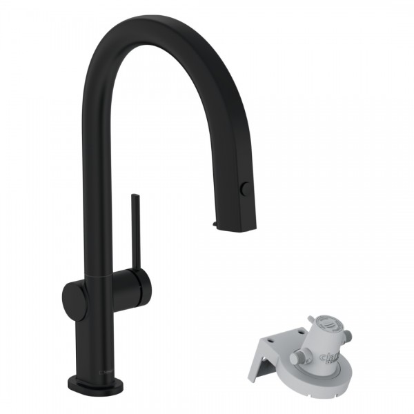 Hansgrohe Aqittura M91 bateria kuchenna stojąca z filtrem czarny mat 76803670