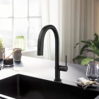 Hansgrohe Aqittura M91 bateria kuchenna stojąca z filtrem czarny mat 76803670