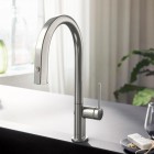 Hansgrohe Aqittura M91 bateria kuchenna stojąca z filtrem stal 76803800