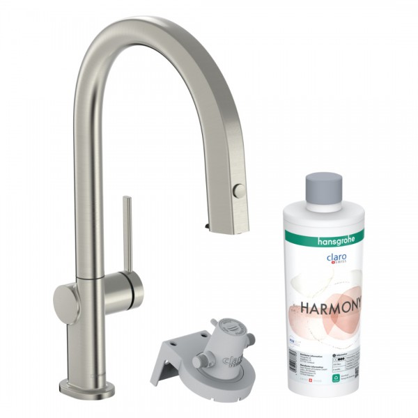 Hansgrohe Aqittura M91 bateria kuchenna stojąca zestaw startowy stal 76801800