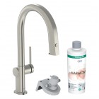 Hansgrohe Aqittura M91 bateria kuchenna stojąca zestaw startowy stal 76801800