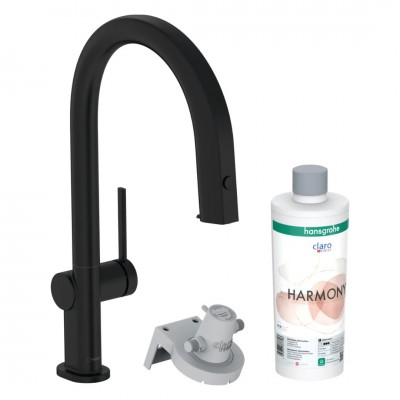 Hansgrohe Aqittura M91 bateria kuchenna stojąca zestaw startowy czarny mat 76801670