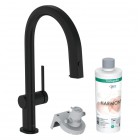 Hansgrohe Aqittura M91 bateria kuchenna stojąca zestaw startowy czarny mat 76801670