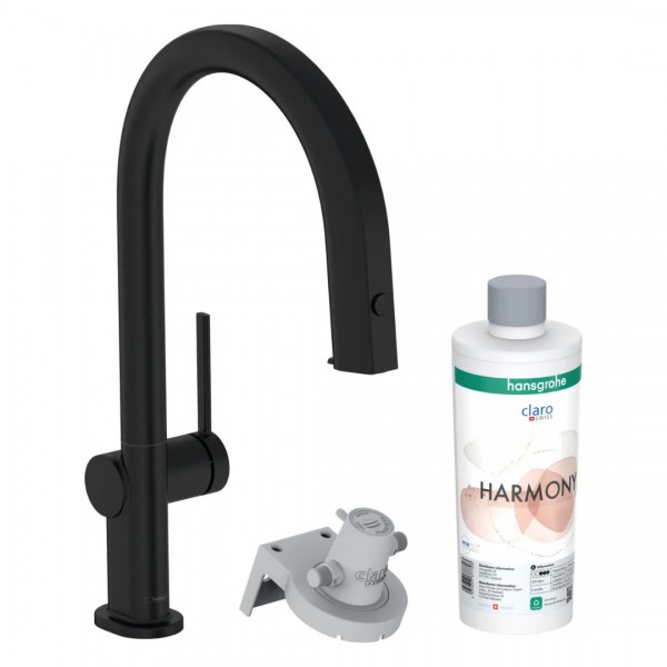 Hansgrohe Aqittura M91 bateria kuchenna stojąca zestaw startowy czarny mat 76800670