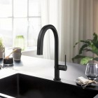 Hansgrohe Aqittura M91 bateria kuchenna stojąca zestaw startowy czarny mat 76800670