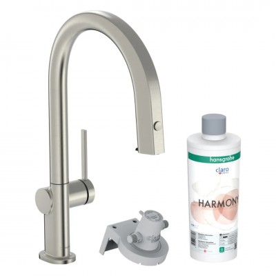Hansgrohe Aqittura M91 bateria kuchenna stojąca zestaw startowy stal 76800800
