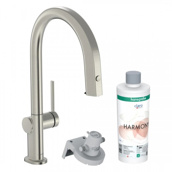 Hansgrohe Aqittura M91 bateria kuchenna stojąca zestaw startowy stal 76800800