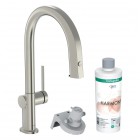 Hansgrohe Aqittura M91 bateria kuchenna stojąca zestaw startowy stal 76800800