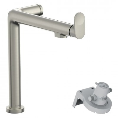 Hansgrohe Aqittura M91 bateria kuchenna stojąca z filtrem stal 76804800