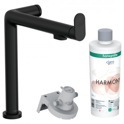 Hansgrohe Aqittura M91 bateria kuchenna stojąca zestaw startowy czarny mat 76802670
