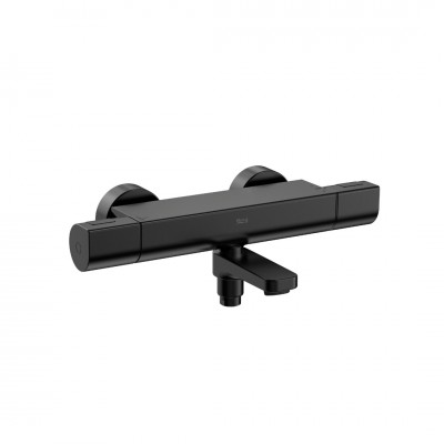 Roca T-1000 bateria wannowa termostatyczna bez zestawu natryskowego brushed titanium black A5A1E2ENM0