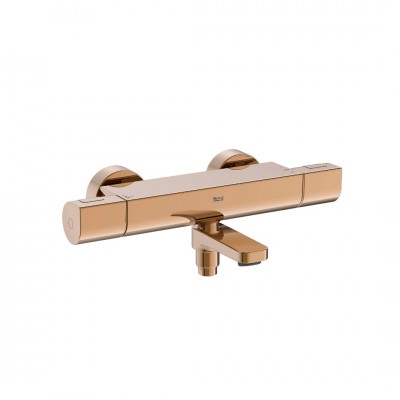 Roca T-1000 bateria wannowa termostatyczna bez zestawu natryskowego złoto różowe A5A1E2ERG0