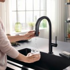 Hansgrohe Aqittura M91 bateria kuchenna stojąca SodaSystem czarny mat 76836670