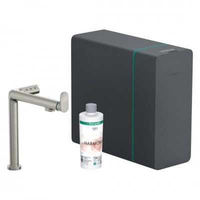 Hansgrohe Aqittura M91 bateria kuchenna stojąca SodaSystem stal 76837800