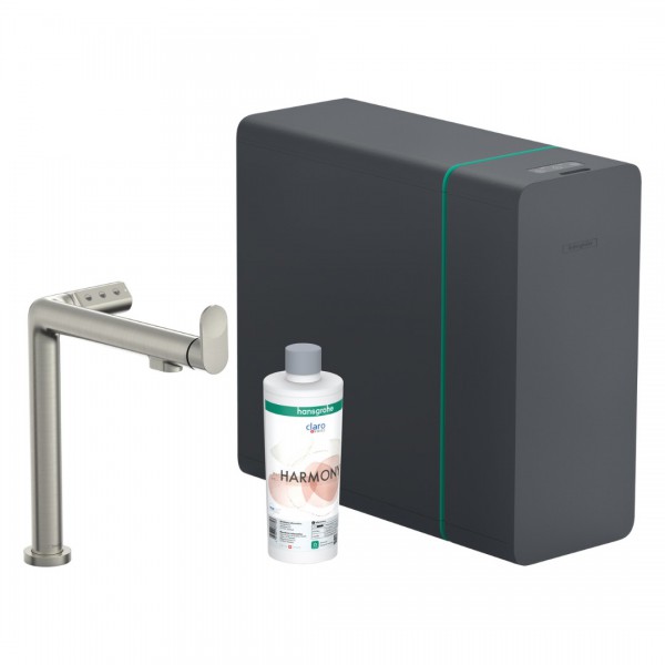 Hansgrohe Aqittura M91 bateria kuchenna stojąca SodaSystem stal 76837800