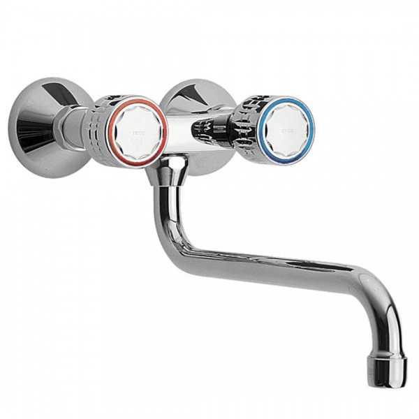 Tres Essential bateria kuchenna ścienna chrom 123210