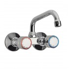 Tres Essential bateria kuchenna ścienna chrom 123214