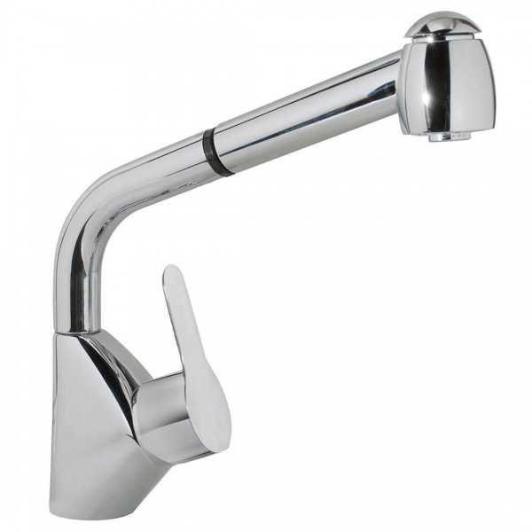 Tres Essential bateria kuchenna stojąca z wyciąganą wylewką chrom 03944401