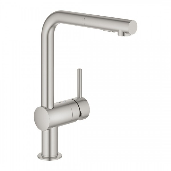 Grohe Minta bateria kuchenna stojąca z wyciąganą wylewką stal 30274DC0