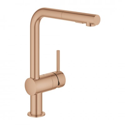 Grohe Minta bateria kuchenna stojąca z wyciąganą wylewką brushed warm sunset 30274DL0